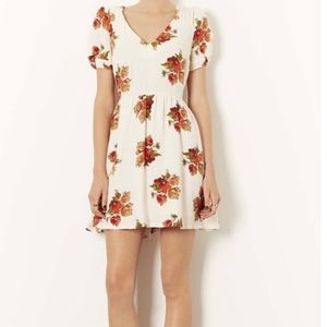 Topshop Autumn Floral Tea Dress Size 0